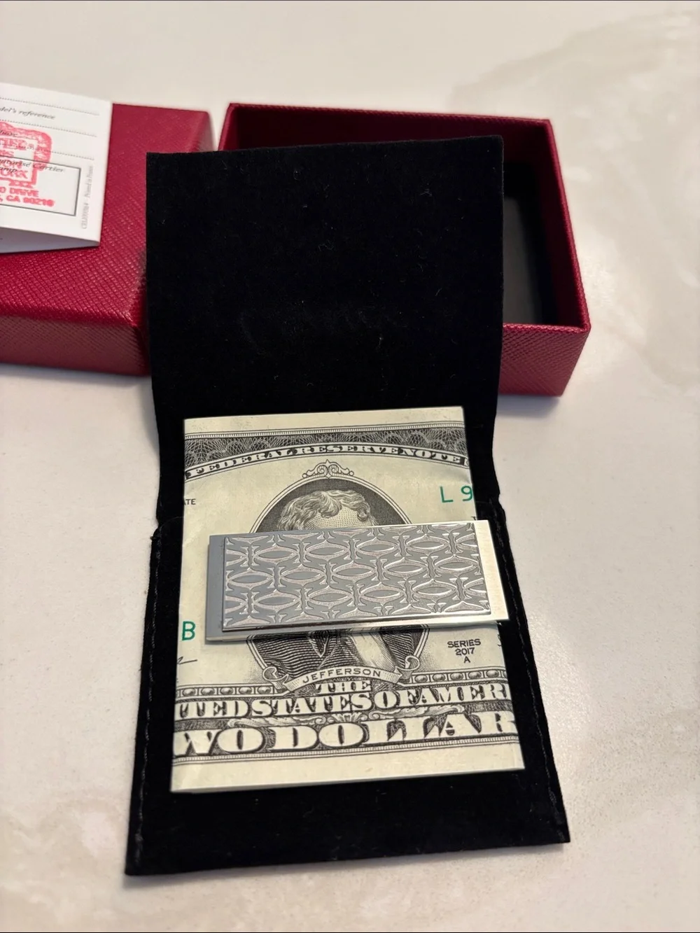 Brand new C DE Cartier Decor Money Clip